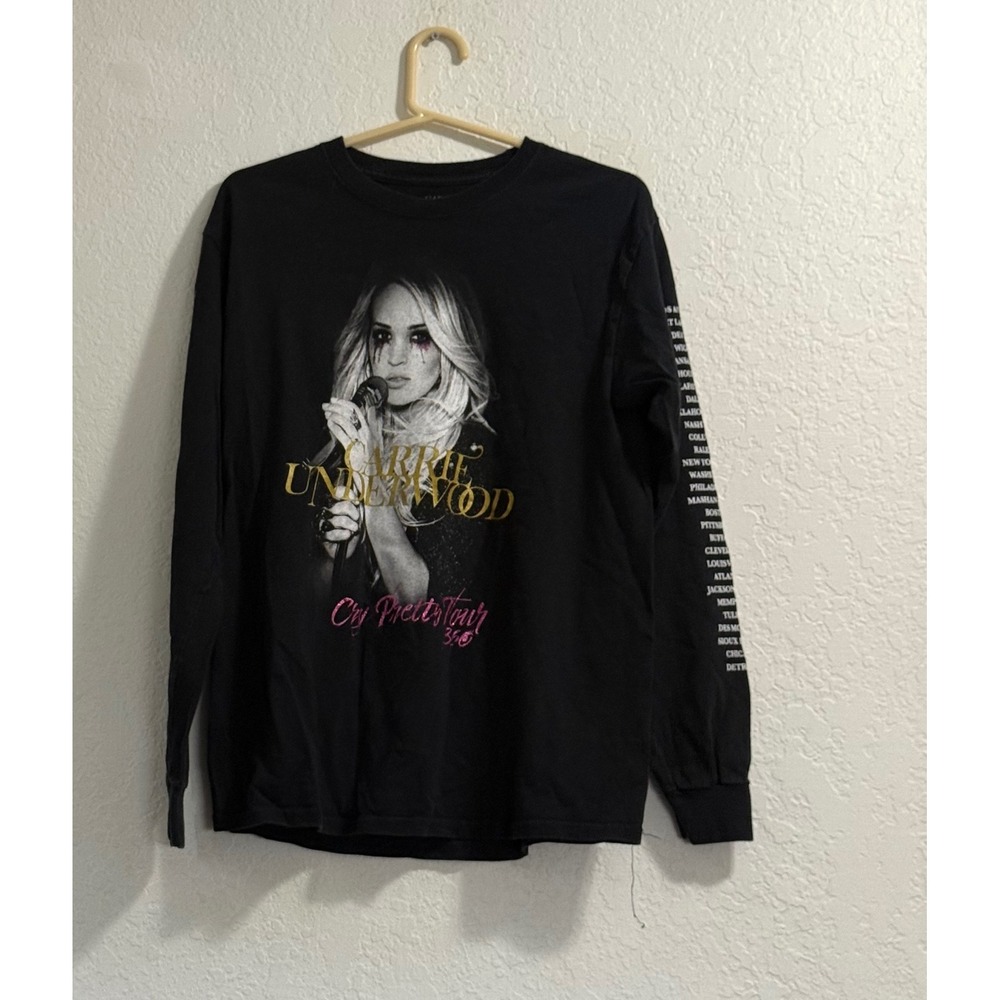 Carrie Underwood Cry Pretty Tour 360 T-shirt Long Sleeve Black M 2-sided